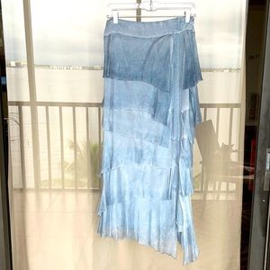 Gorgeous flowing blue skirt.